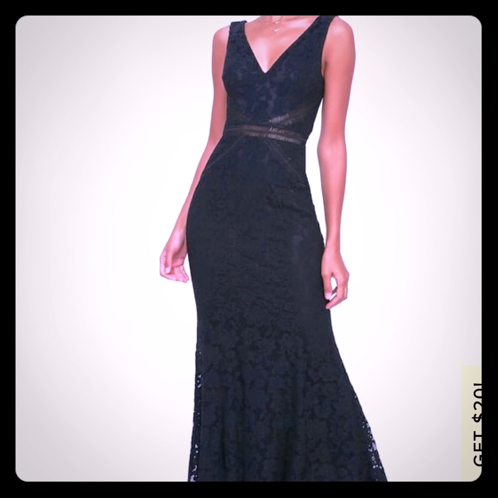Never been worn lace gown with cut out details